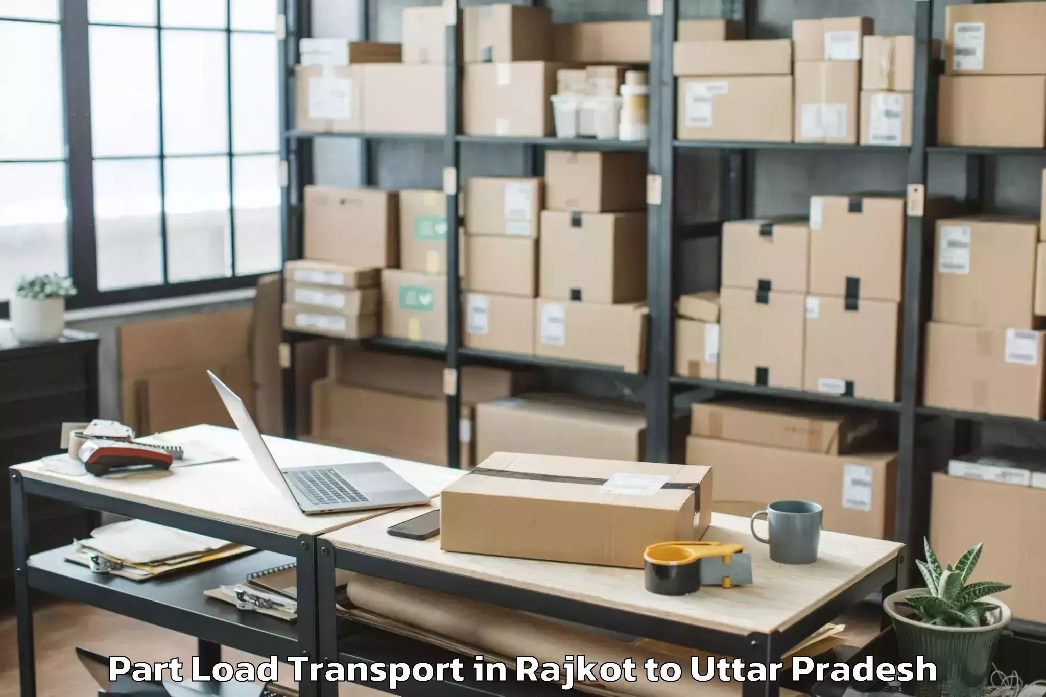 Affordable Rajkot to Amausi Airport Lko Part Load Transport